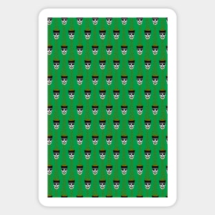 puking gold skulls green Sticker